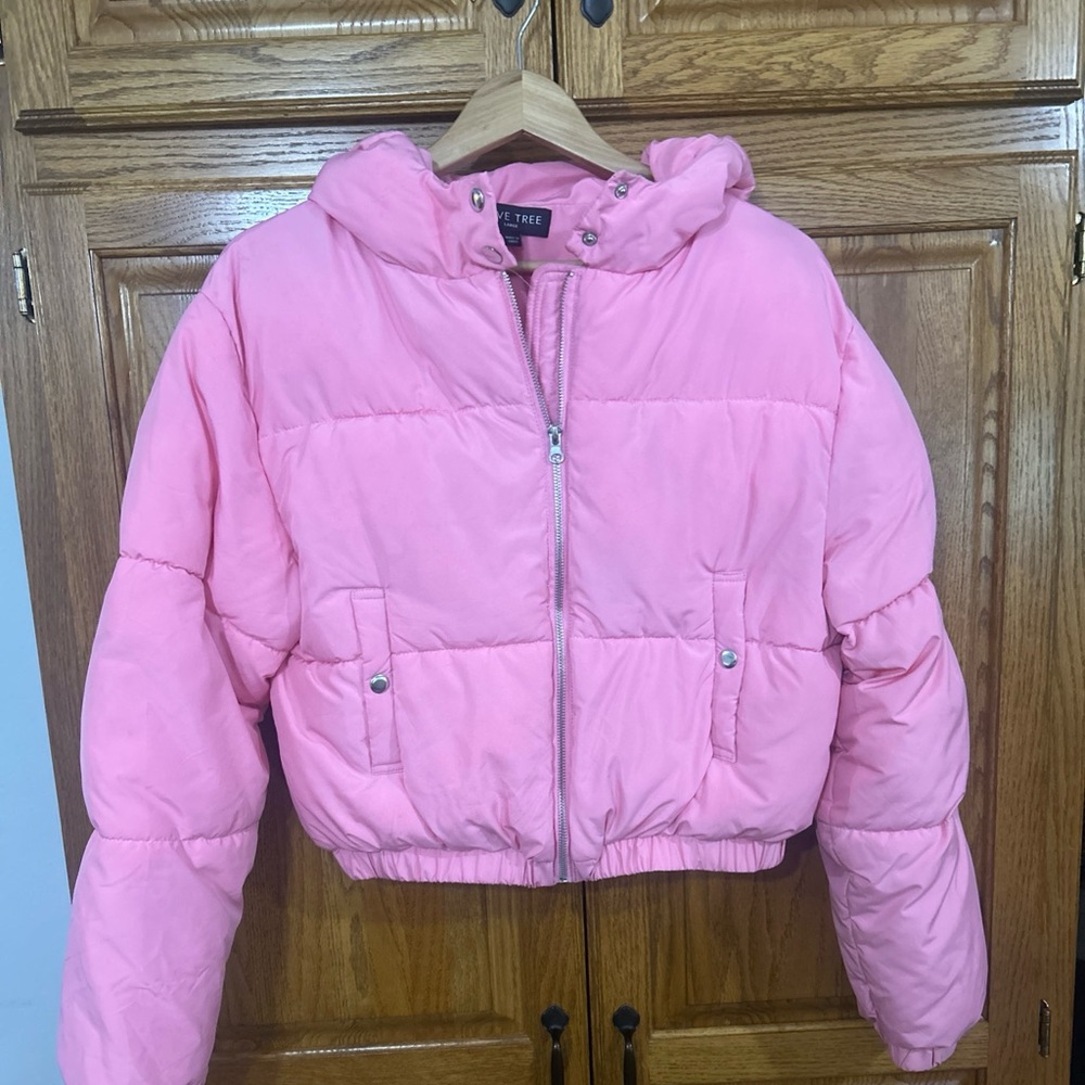 Love Tree Vibrant Pink Puffer Jacket